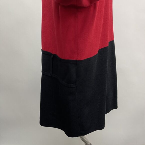 Cable & Gauge Women's Knit Top Size 2X Red Black Square Neck - Picture 3 of 8